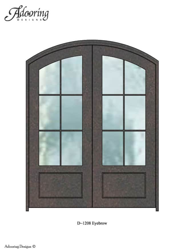 Eyebrow top door with large square window
