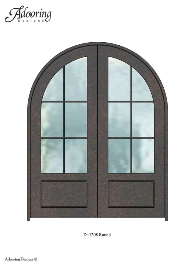 Round top door with large round windows