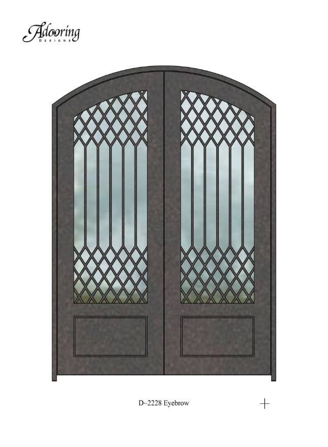 Eyebrow top iron door with intricate design