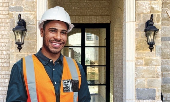 Fort Worth homebuilder who partners with Adooring Designs in front of installed door