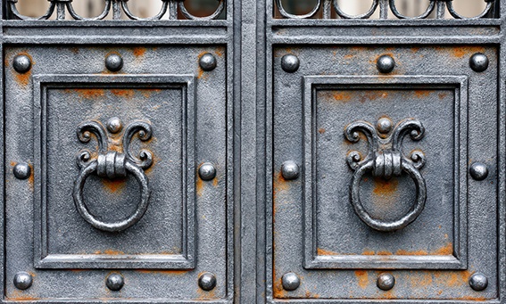 Rusted iron gates