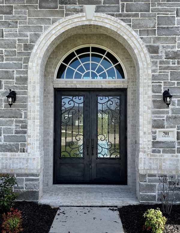 Square top double doors with unique design