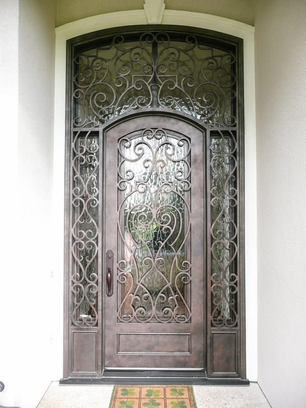 Eyebrow top single door with bronze finish