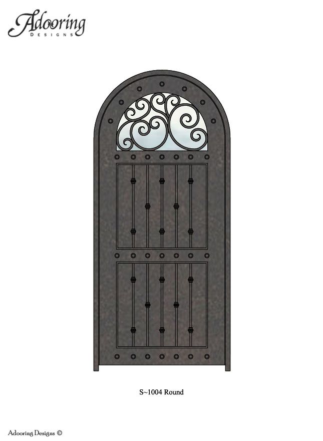 Round top door with complex pattern