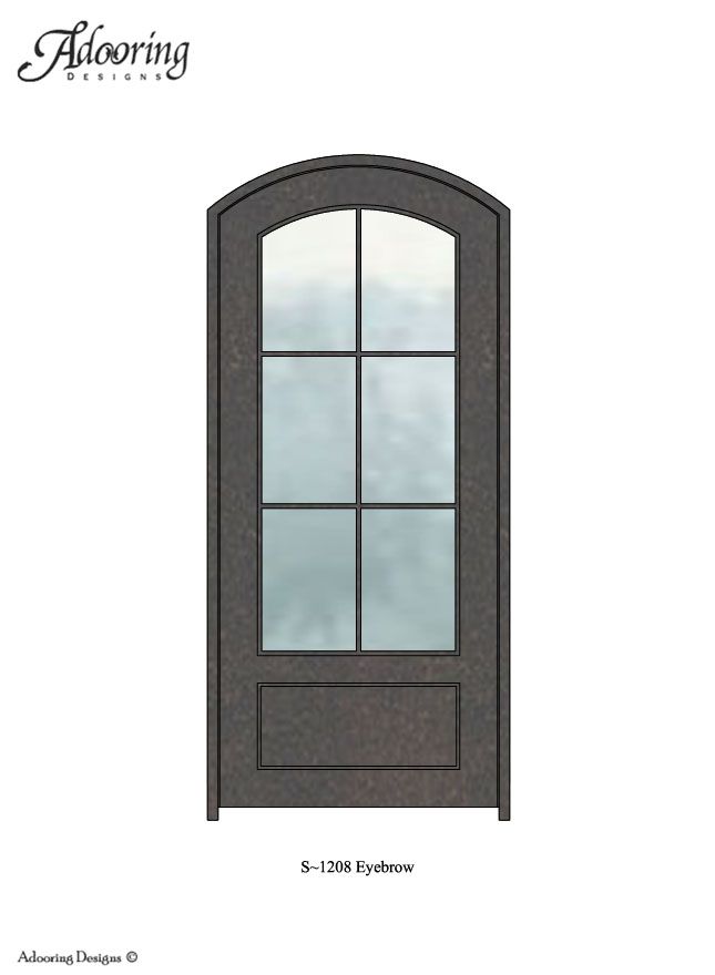 Eyebrow top door with large square windows
