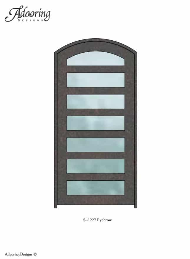 Eyebrow top iron door with seven windows