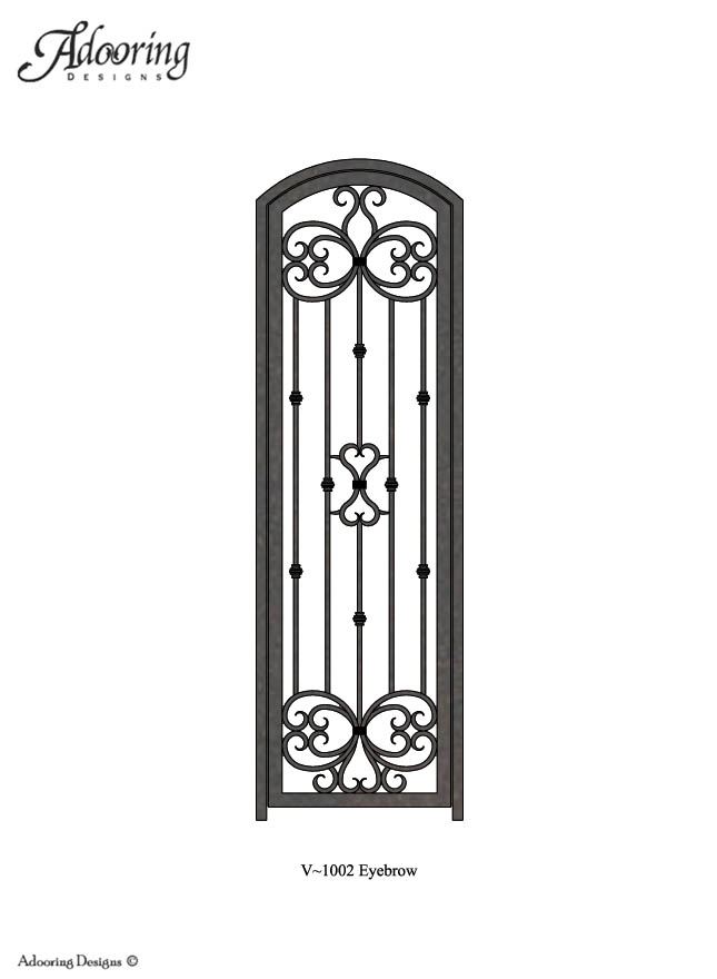 Eyebrow top single wine cellar gate with complex design