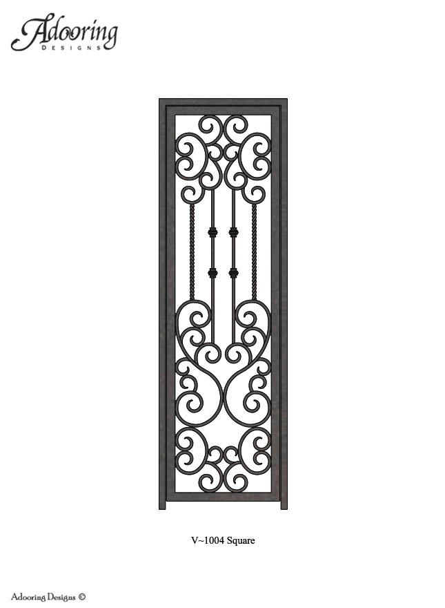 Square top single wine cellar gate with complex pattern