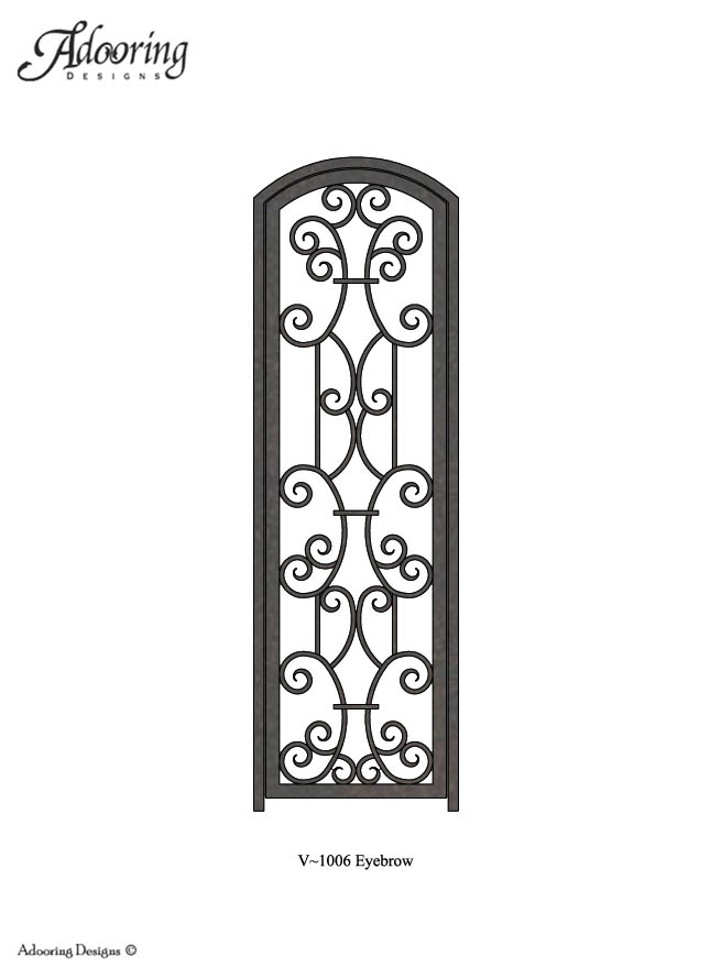 Single wine cellar gate with eyebrow top and complex design