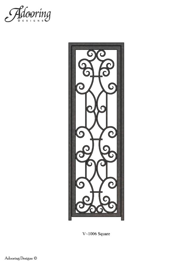 Single wine cellar gate with square top and complex design