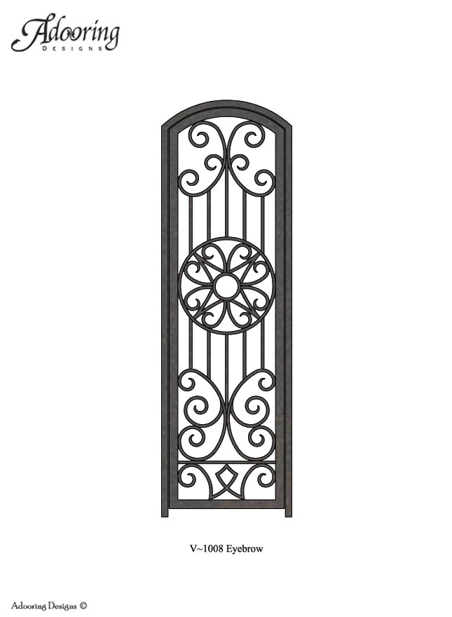 Single wine cellar gate with eyebrow top and complex pattern