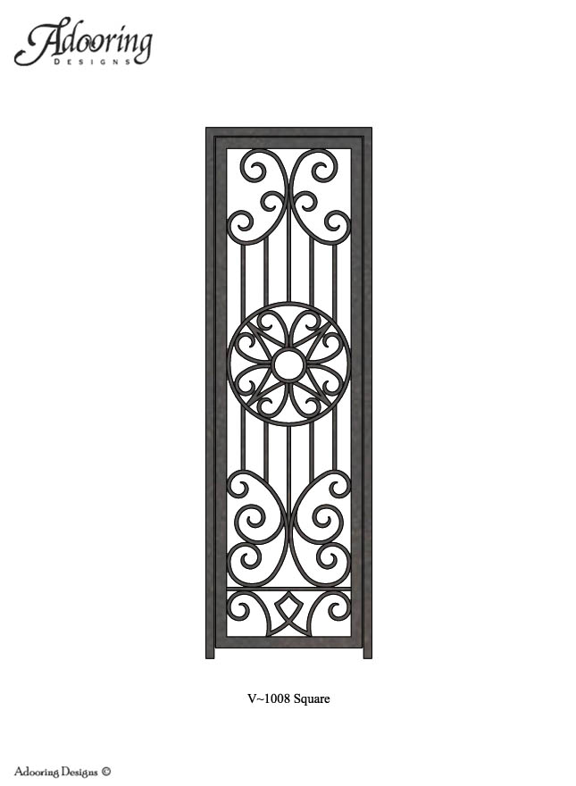 Single wine cellar gate with square top and complex pattern