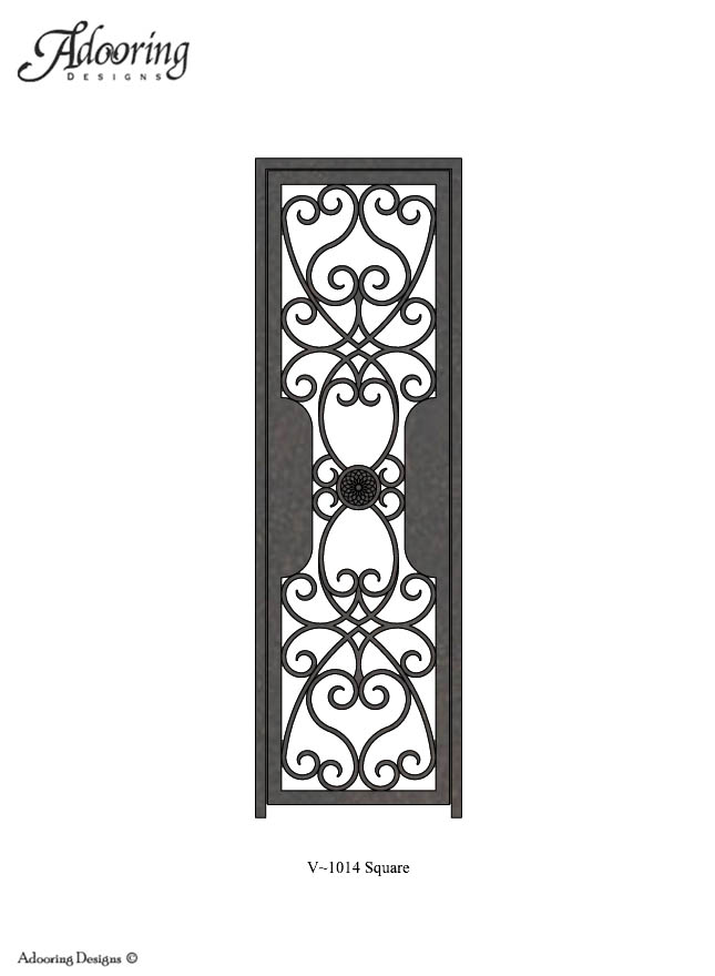 Single iron cellar gate with square top and custom design