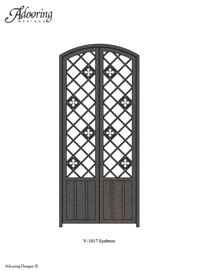Double eyebrow top cellar gate with intricate design