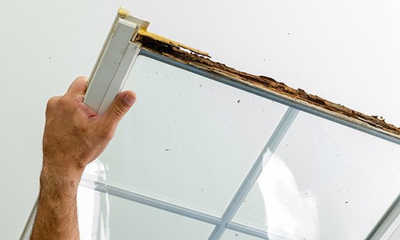 A worn-out window