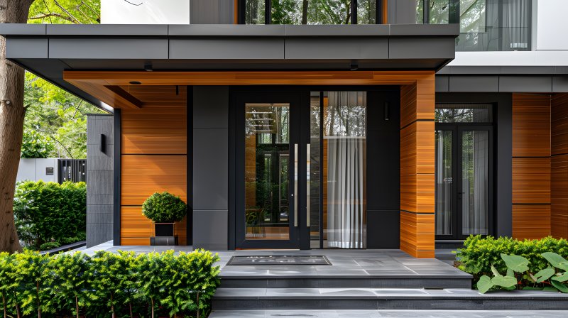 house with double iron doors