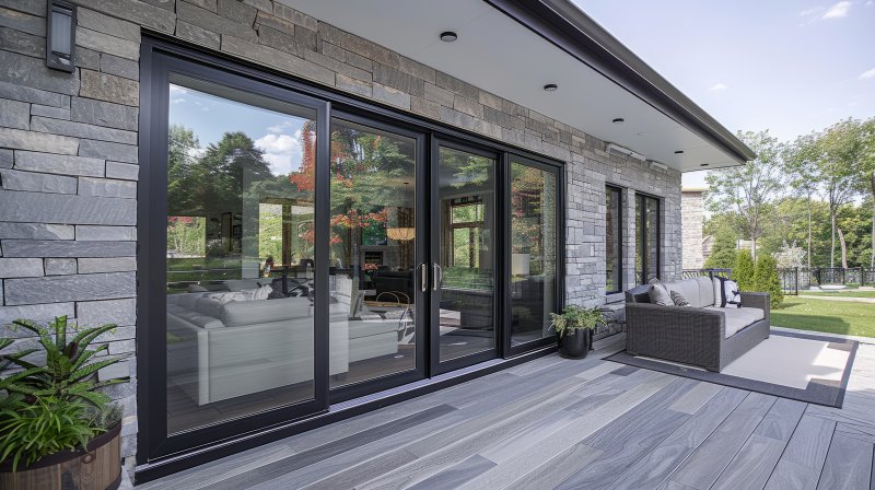 home with sliding glass doors