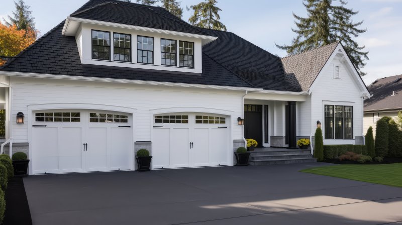 double garage doors with windows